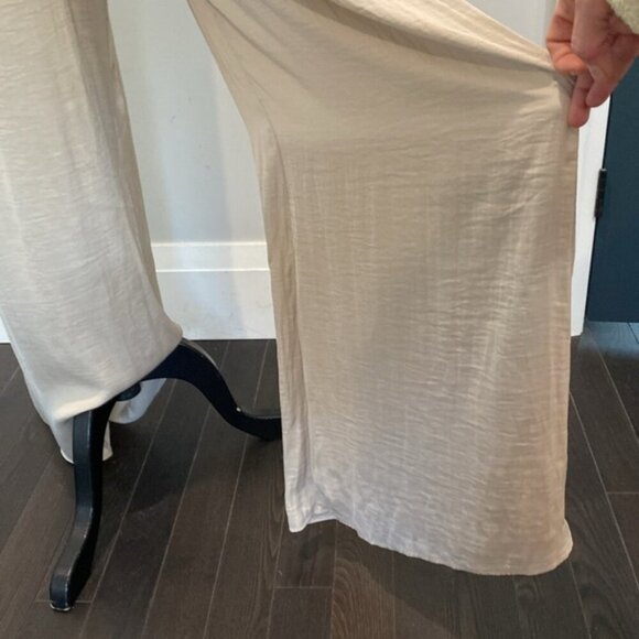 Zara Wide Leg Pants Flowy Palazzo Tan Pants Size Medium Large - Picture 11 of 13